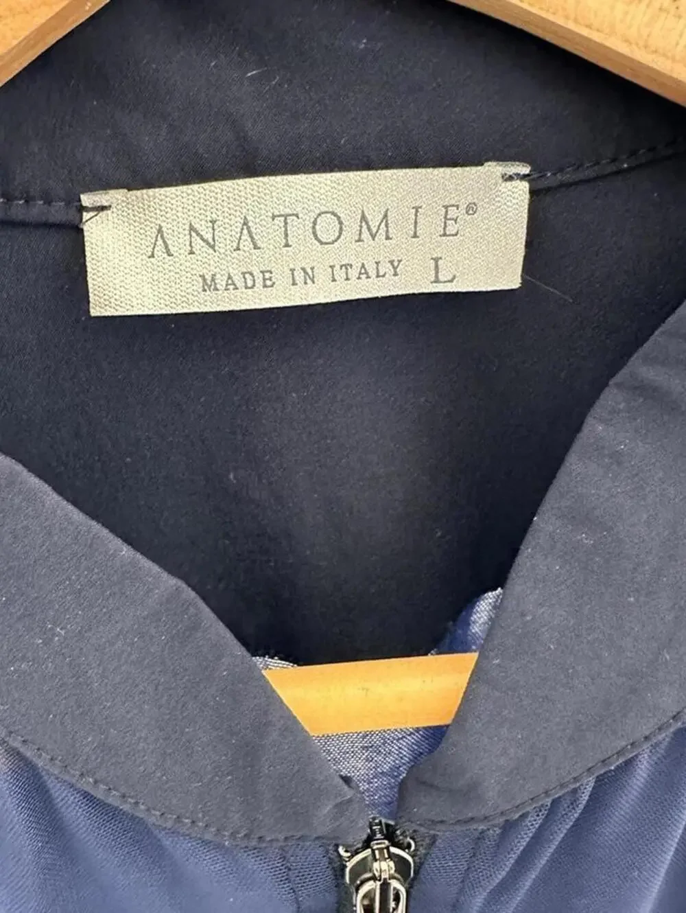 Anatomie Bailey Mesh Jacket S Navy Sheer Lightweight Travel Stretch Quiet Luxury